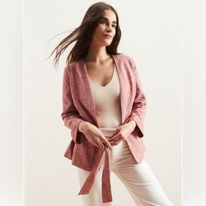 Banana Republic Linen Tie Waist Blazer in Nebula Orange